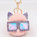 Wholesale Sequin Glasses Frame Imitation Rex Rabbit Hair Alloy Hair Ball Ear Keychain JDC-KC-Zuge028 Keychains 祖格 Korean flour / Wholesale Jewelry JoyasDeChina Joyas De China
