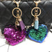 Wholesale Sequin Heart Shape Metal Keychain JDC-KC-FeiRun039 Keychains 飞润 Wholesale Jewelry JoyasDeChina Joyas De China