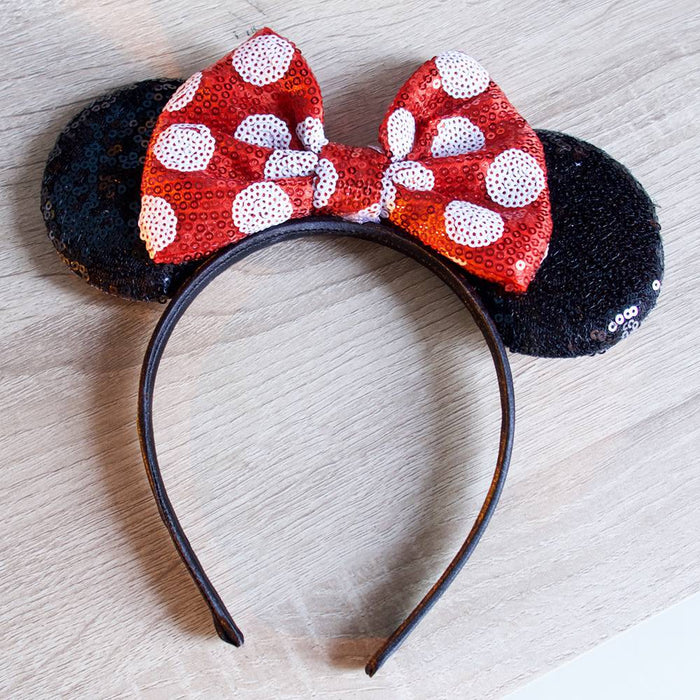 Wholesale sequin polka dot bow round ear hair band (F)JDC-HD-YL002 Headband 雅伦 Wholesale Jewelry JoyasDeChina Joyas De China