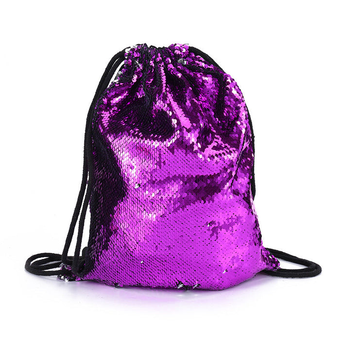 Wholesale Sequins drawstring Backpack Bags JDC-BP-CS010 Backpack Bags JoyasDeChina purple Wholesale Jewelry JoyasDeChina Joyas De China