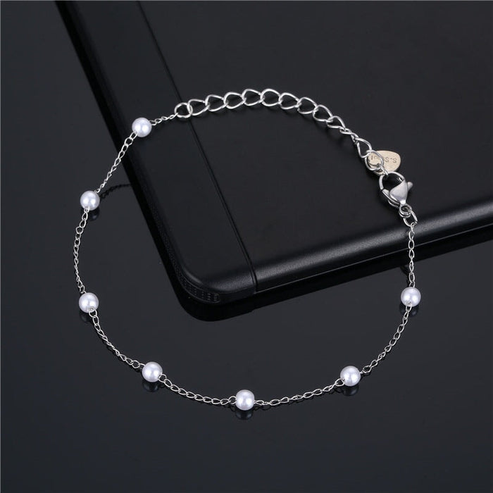 Wholesale seven color drip pearl rhinestone bohemian stainless steel bracelet JDC-BT-Mingm002 Bracelet 敏萌 2 Wholesale Jewelry JoyasDeChina Joyas De China