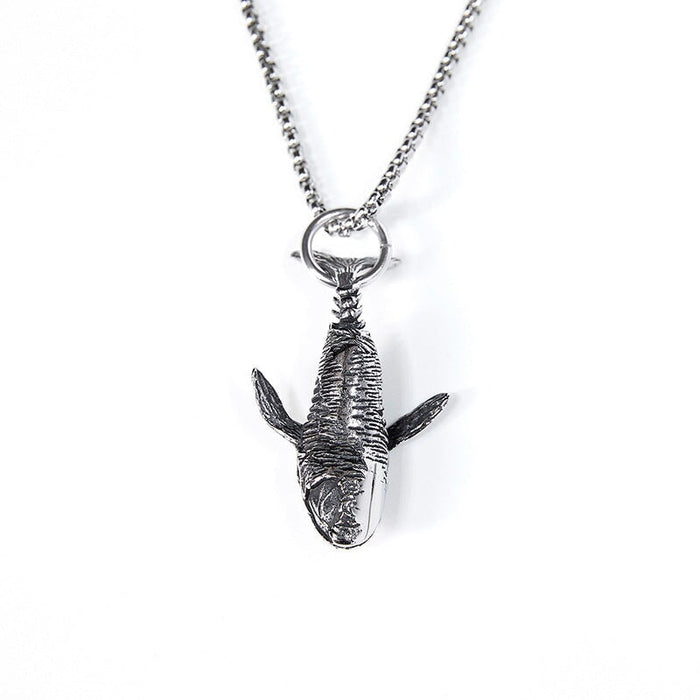 Wholesale shark titanium steel hip hop necklace JDC-NE-MLQ018 Necklaces 米朗奇 Wholesale Jewelry JoyasDeChina Joyas De China