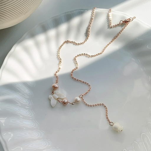 Wholesale shell butterfly pearl necklaces JDC-NE-W221 necklaces JoyasDeChina Wholesale Jewelry JoyasDeChina Joyas De China