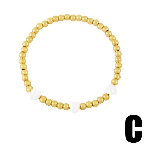 Wholesale shell copper plated 18k gold elastic bracelet JDC-BT-AS-016 Bracelet 翱昇 Wholesale Jewelry JoyasDeChina Joyas De China