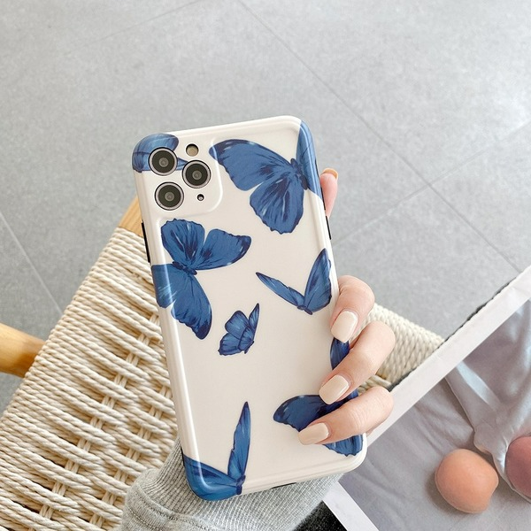 Bulk Jewelry Wholesale Silicone Butterfly Blue Mobile Phone Shell JDC-PC-SC028 Wholesale factory from China YIWU China