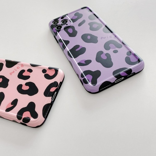 Bulk Jewelry Wholesale Silicone Leopard Purple Pink Mobile Phone Shell  JDC-PC-SC026 Wholesale factory from China YIWU China