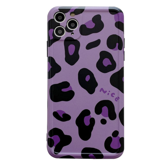 Bulk Jewelry Wholesale Silicone Leopard Purple Pink Mobile Phone Shell  JDC-PC-SC026 Wholesale factory from China YIWU China