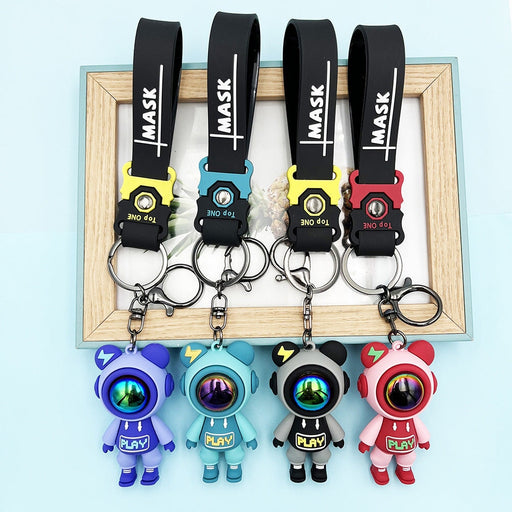 Wholesale Silicone Lightning Mask Bear Keychain (M) JDC-KC-Yonuo003 Keychains 柚诺 random one Wholesale Jewelry JoyasDeChina Joyas De China