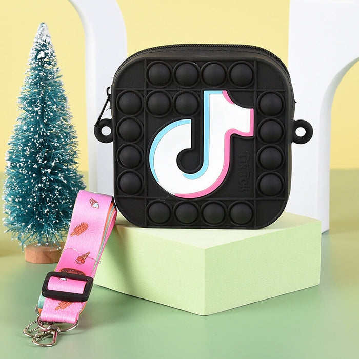 Wholesale silicone pink square type children's shoulder bag JDC-SD-Ruox003 Shoulder Bags 超级 Wholesale Jewelry JoyasDeChina Joyas De China