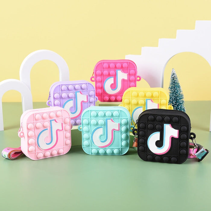 Wholesale silicone pink square type children's shoulder bag JDC-SD-Ruox003 Shoulder Bags 超级 Wholesale Jewelry JoyasDeChina Joyas De China