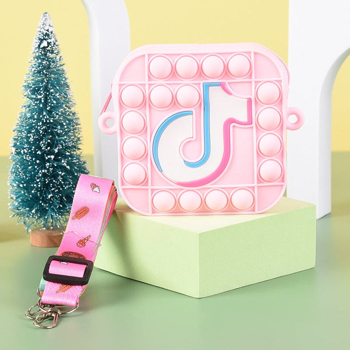 Wholesale silicone pink square type children's shoulder bag JDC-SD-Ruox003 Shoulder Bags 超级 Pink 10*10*4cm Wholesale Jewelry JoyasDeChina Joyas De China