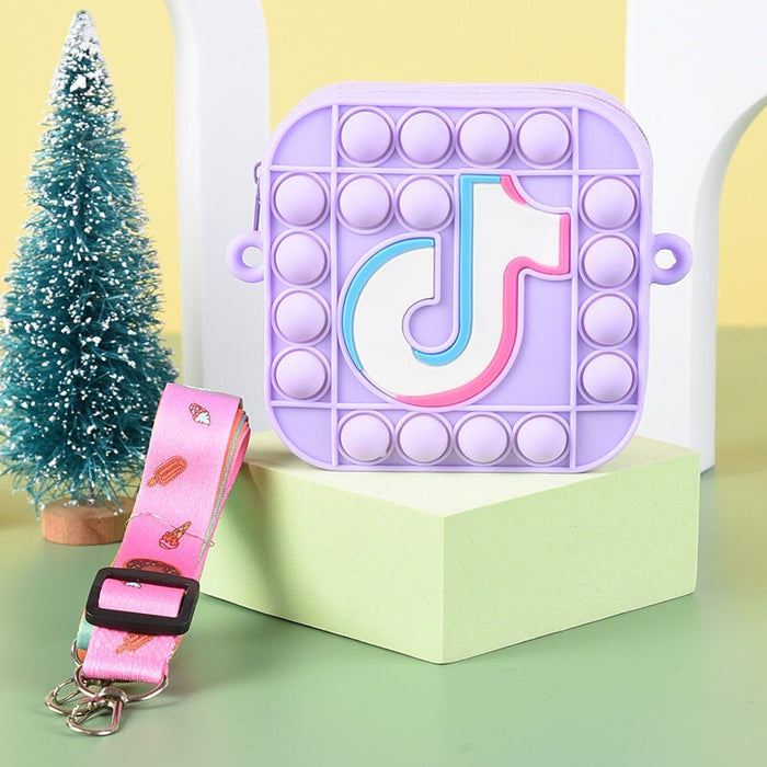 Wholesale silicone pink square type children's shoulder bag JDC-SD-Ruox003 Shoulder Bags 超级 Purple 10*10*4cm Wholesale Jewelry JoyasDeChina Joyas De China