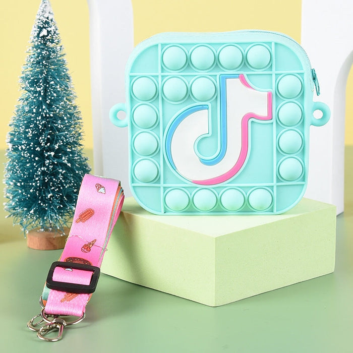 Wholesale silicone pink square type children's shoulder bag JDC-SD-Ruox003 Shoulder Bags 超级 Sky blue 10*10*4cm Wholesale Jewelry JoyasDeChina Joyas De China