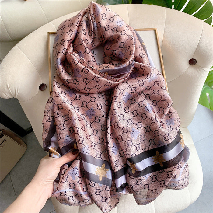 Wholesale silk scarf shawl long scarf JDC-SF-SL026 scarf JoyasDeChina Pink Above 175cm Wholesale Jewelry JoyasDeChina Joyas De China