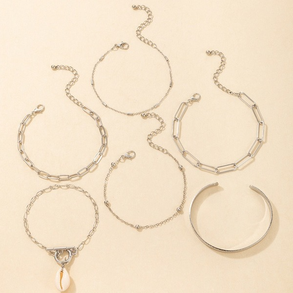 Bulk Jewelry Wholesale silver alloy 6-piece chain bracelet JDC-BT-C016 Wholesale factory from China YIWU China