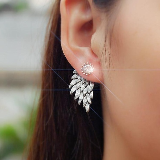 Bulk Jewelry Wholesale silver alloy angel wing earrings JDC-ES-RL004 Wholesale factory from China YIWU China