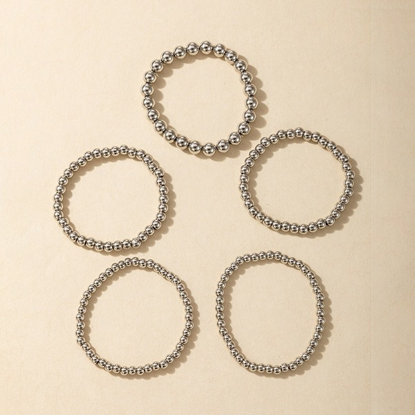 Bulk Jewelry Wholesale silver alloy Bead Silver 5-piece Bracelet JDC-BT-C066 Wholesale factory from China YIWU China