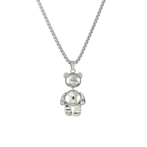 Bulk Jewelry Wholesale silver alloy bear pendant necklace JDC-NE-BY050 Wholesale factory from China YIWU China