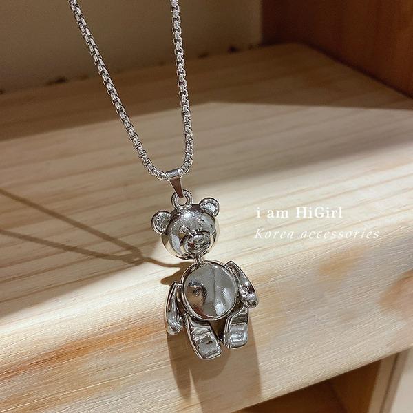 Bulk Jewelry Wholesale silver alloy bear pendant necklace JDC-NE-BY050 Wholesale factory from China YIWU China