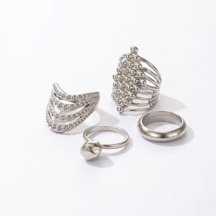 Bulk Jewelry Wholesale silver alloy Bohemian style 4 piece rings set JDC-RS-C232 Wholesale factory from China YIWU China