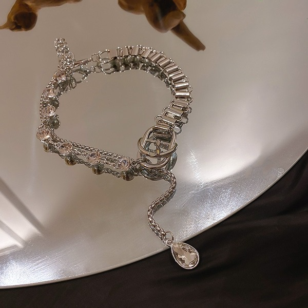 Bulk Jewelry Wholesale silver alloy chain mosaic diamond necklace JDC-NE-BY033 Wholesale factory from China YIWU China