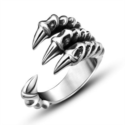 Wholesale silver alloy claw ring JDC-RS-NingL023 Rings 宁蓝 Ancient silver 1 Wholesale Jewelry JoyasDeChina Joyas De China