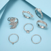 Bulk Jewelry Wholesale silver alloy diamond leaf ring set of 7 JDC-RS-C166 Wholesale factory from China YIWU China