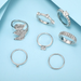 Bulk Jewelry Wholesale silver alloy diamond leaf ring set of 7 JDC-RS-C166 Wholesale factory from China YIWU China
