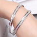 Bulk Jewelry Wholesale silver alloy double-ring matte bracelet JDC-BT-RL011 Wholesale factory from China YIWU China