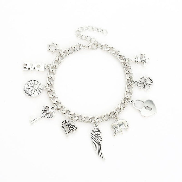 Bulk Jewelry Wholesale silver alloy fashion plating ancient silver bracelet JDC-BT-D475 Wholesale factory from China YIWU China