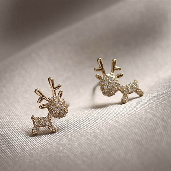 Bulk Jewelry Wholesale silver alloy fawn stud JDC-ES-RL130 Wholesale factory from China YIWU China