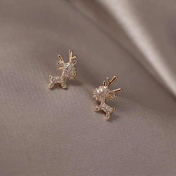 Bulk Jewelry Wholesale silver alloy fawn stud JDC-ES-RL130 Wholesale factory from China YIWU China