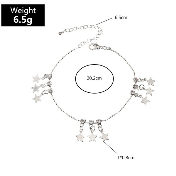 Bulk Jewelry Wholesale silver alloy five-pointed star anklet JDC-AS-e049 Wholesale factory from China YIWU China