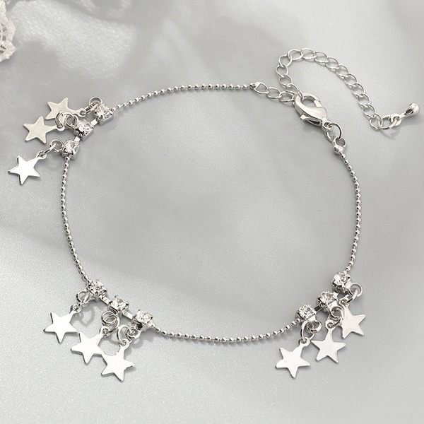 Bulk Jewelry Wholesale silver alloy five-pointed star anklet JDC-AS-e049 Wholesale factory from China YIWU China
