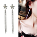 Bulk Jewelry Wholesale silver alloy five-pointed star full of drill tassel studs JDC-ES-RL139 Wholesale factory from China YIWU China