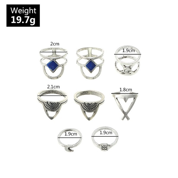 Bulk Jewelry Wholesale silver alloy geometric diamond moon ring JDC-RS-e100 Wholesale factory from China YIWU China