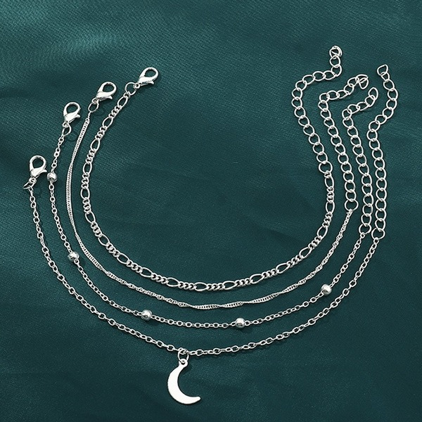 Bulk Jewelry Wholesale Silver alloy geometric moon chain JDC-AS-e056 Wholesale factory from China YIWU China