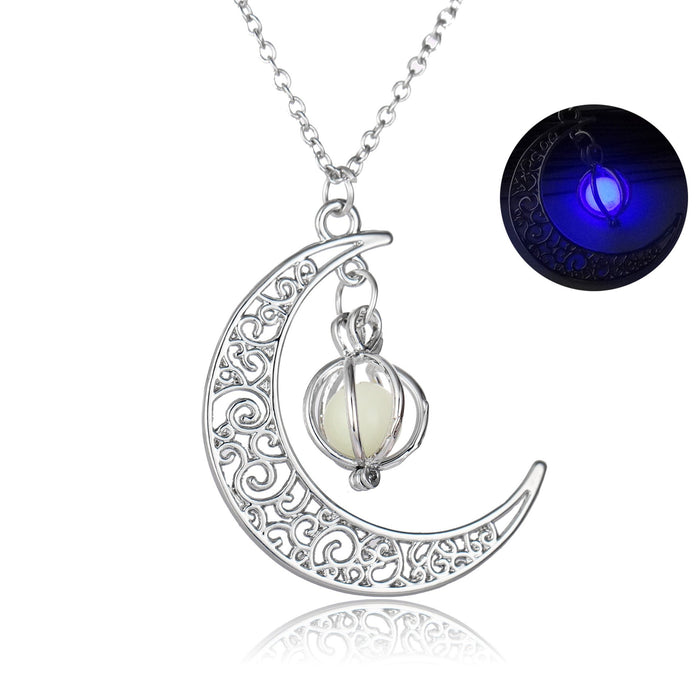 Bulk Jewelry Wholesale silver alloy glow moon pumpkin necklace JDC-NE-GSNM001 Wholesale factory from China YIWU China