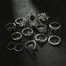 Bulk Jewelry Wholesale silver alloy hollow black gem flower ring 13-piece set JDC-RS-C206 Wholesale factory from China YIWU China
