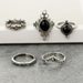 Bulk Jewelry Wholesale silver alloy hollow carved crown black gem 10-piece set ring JDC-RS-C190 Wholesale factory from China YIWU China