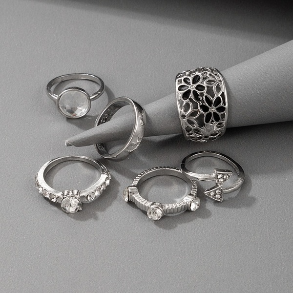 Bulk Jewelry Wholesale silver alloy hollow diamond 13 sets of ring sets JDC-RS-C067 Wholesale factory from China YIWU China