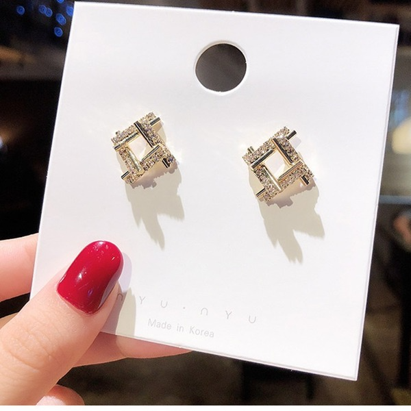 Bulk Jewelry Wholesale silver alloy inlaid Zircon Earrings JDC-ES-RL127 Wholesale factory from China YIWU China