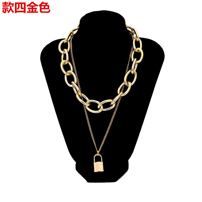 Bulk Jewelry Wholesale silver alloy key lock Pendant Necklace JDC-NE-KunJ006 Wholesale factory from China YIWU China