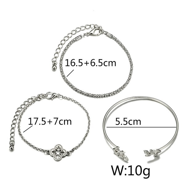 Bulk Jewelry Wholesale silver alloy leaf bracelet hollow flower bracelet JDC-BT-C021 Wholesale factory from China YIWU China