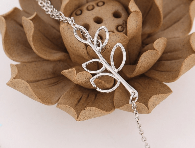 Wholesale silver alloy leaf necklace JDC-NE-F602 Necklaces 韩之尚 Wholesale Jewelry JoyasDeChina Joyas De China