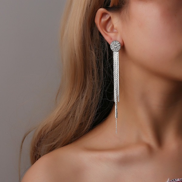 Bulk Jewelry Wholesale silver alloy long tassel earrings JDC-ES-D401 Wholesale factory from China YIWU China