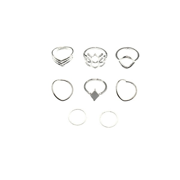 Bulk Jewelry Wholesale Silver Alloy Lotus Geometry Ring JDC-RS-e092 Wholesale factory from China YIWU China