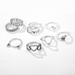 Bulk Jewelry Wholesale silver alloy love arrow ring 9-piece set JDC-RS-C141 Wholesale factory from China YIWU China