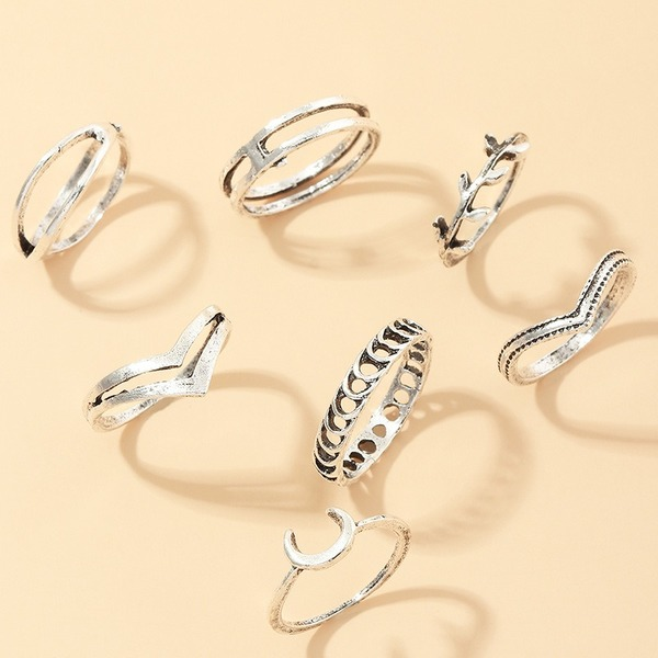 Bulk Jewelry Wholesale silver alloy love moon ring food JDC-RS-e105 Wholesale factory from China YIWU China