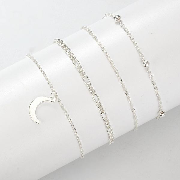 Bulk Jewelry Wholesale silver alloy moon bead chain winding foot chain JDC-AS-C102 Wholesale factory from China YIWU China